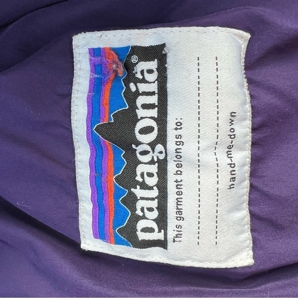 Patagonia Common Threads Girls Coat Purple Size 10 with plush Hood. - Picture 11 of 15